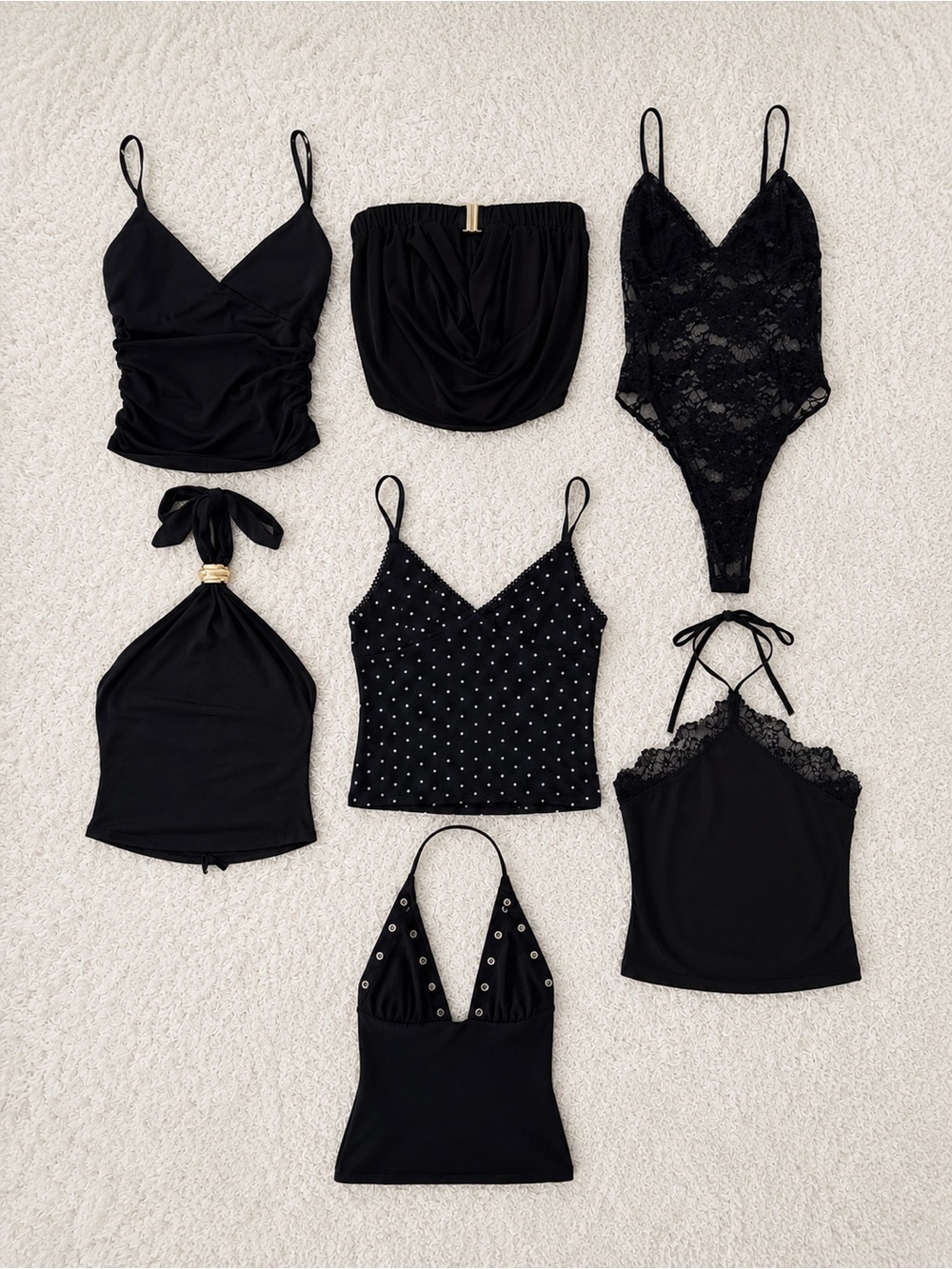 Black Women's Lace & Camisole Tops - Multipack Styles